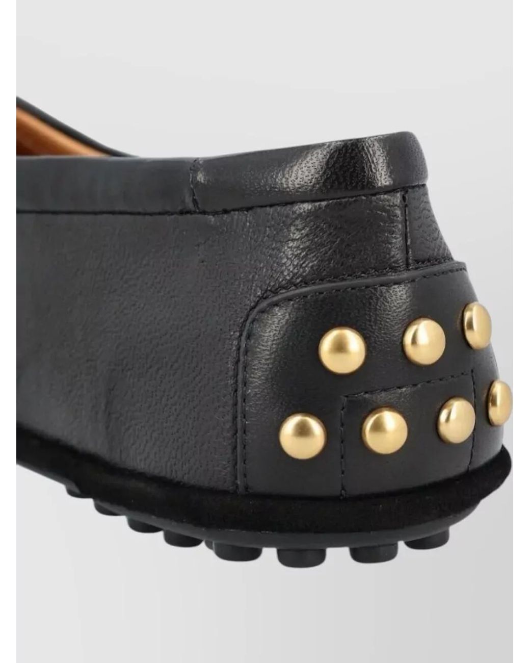 Tod's Gray Leather Studded Ballerina Shoes