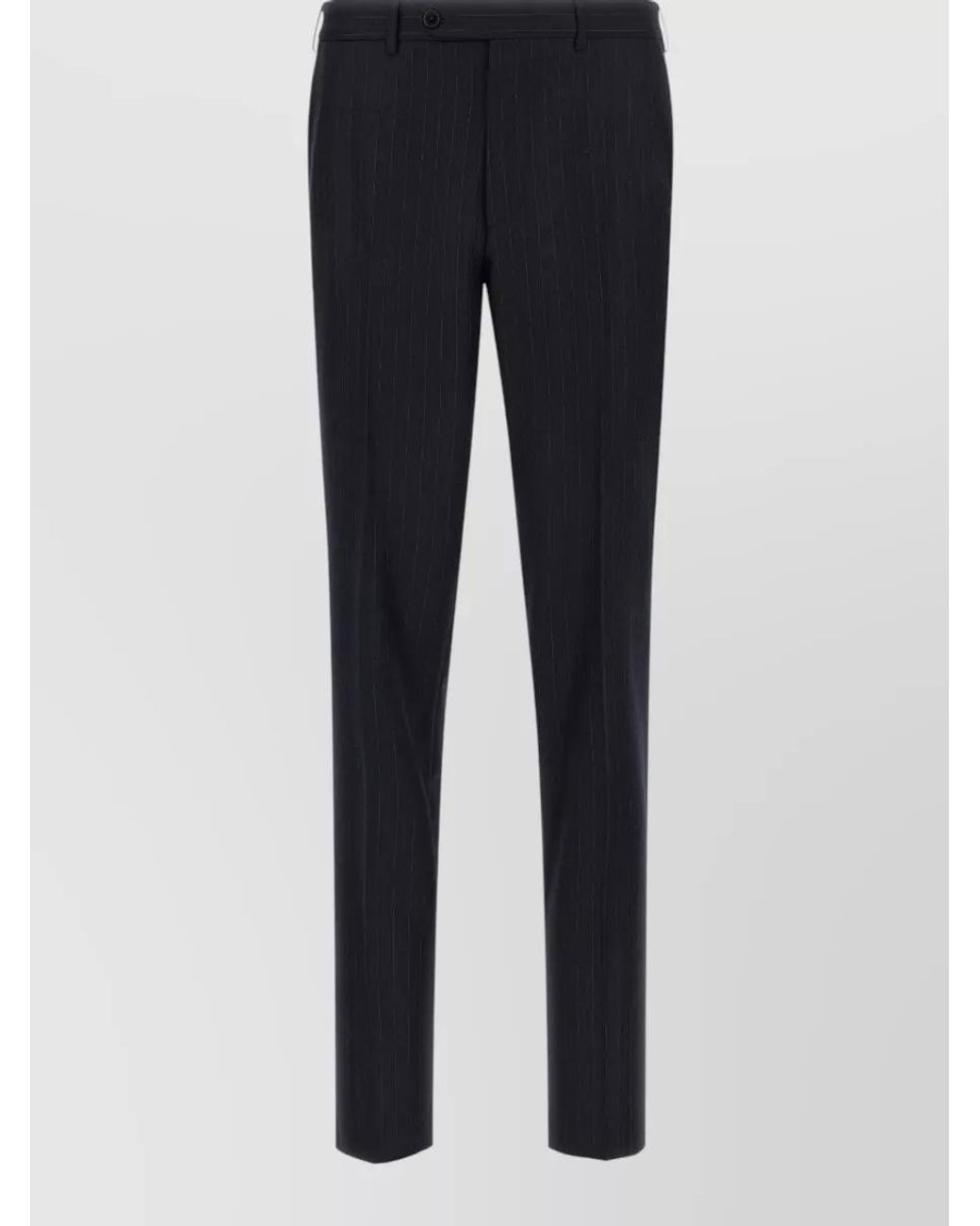 Zegna Blue Wool Pinstripe Tailored Trousers for men