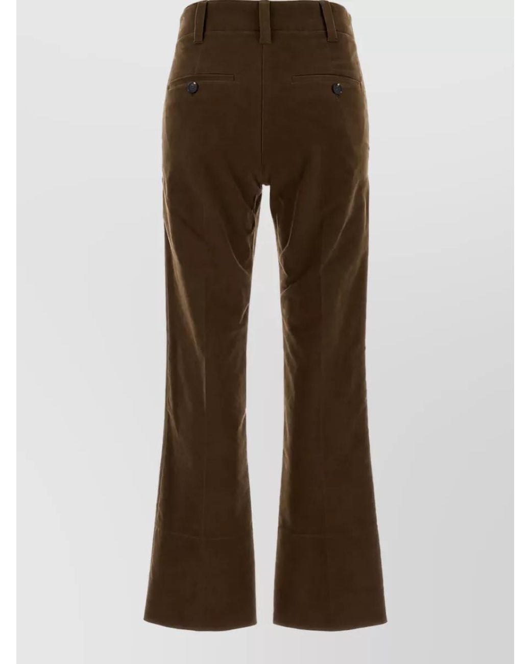 Brunello Cucinelli Brown Stretch Cotton Flared Trousers