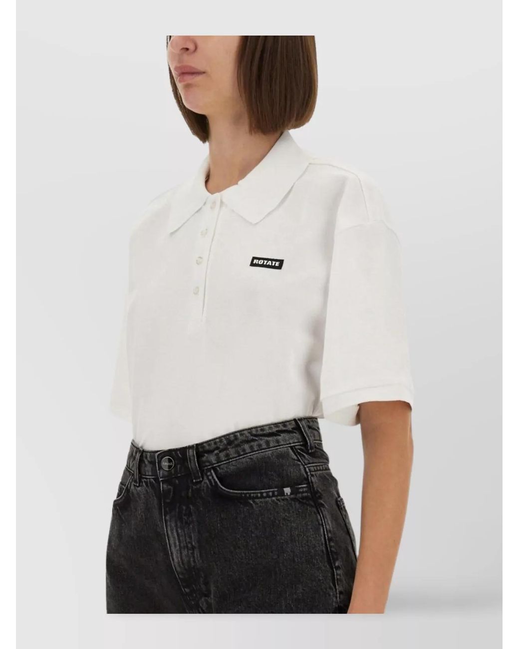 ROTATE BIRGER CHRISTENSEN Black Polo Top