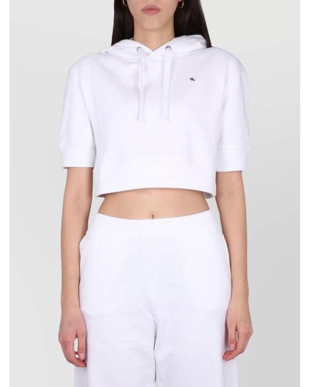 Raf Simons White Cotton Hooded Sweatshirt