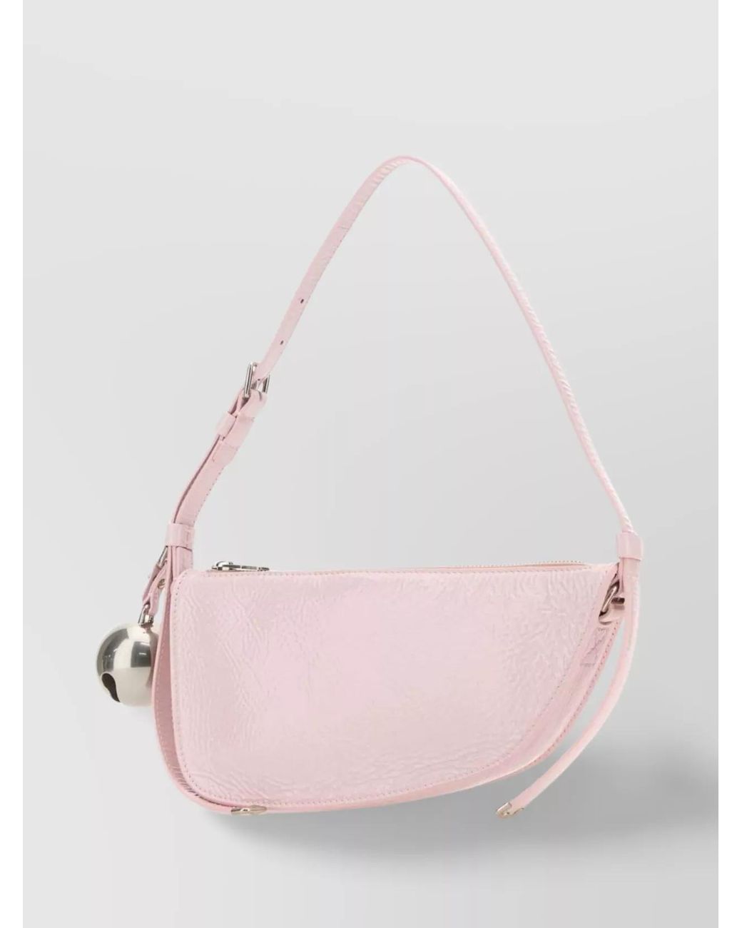 Burberry Pink Shield Sling Mini Leather Wallet On Chain