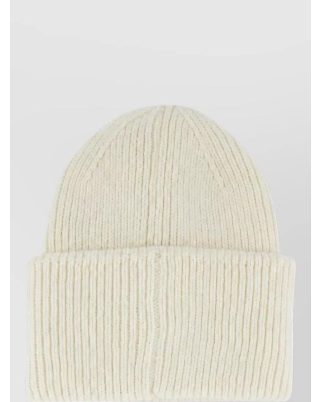 Napapijri White Ribbed Beanie for men