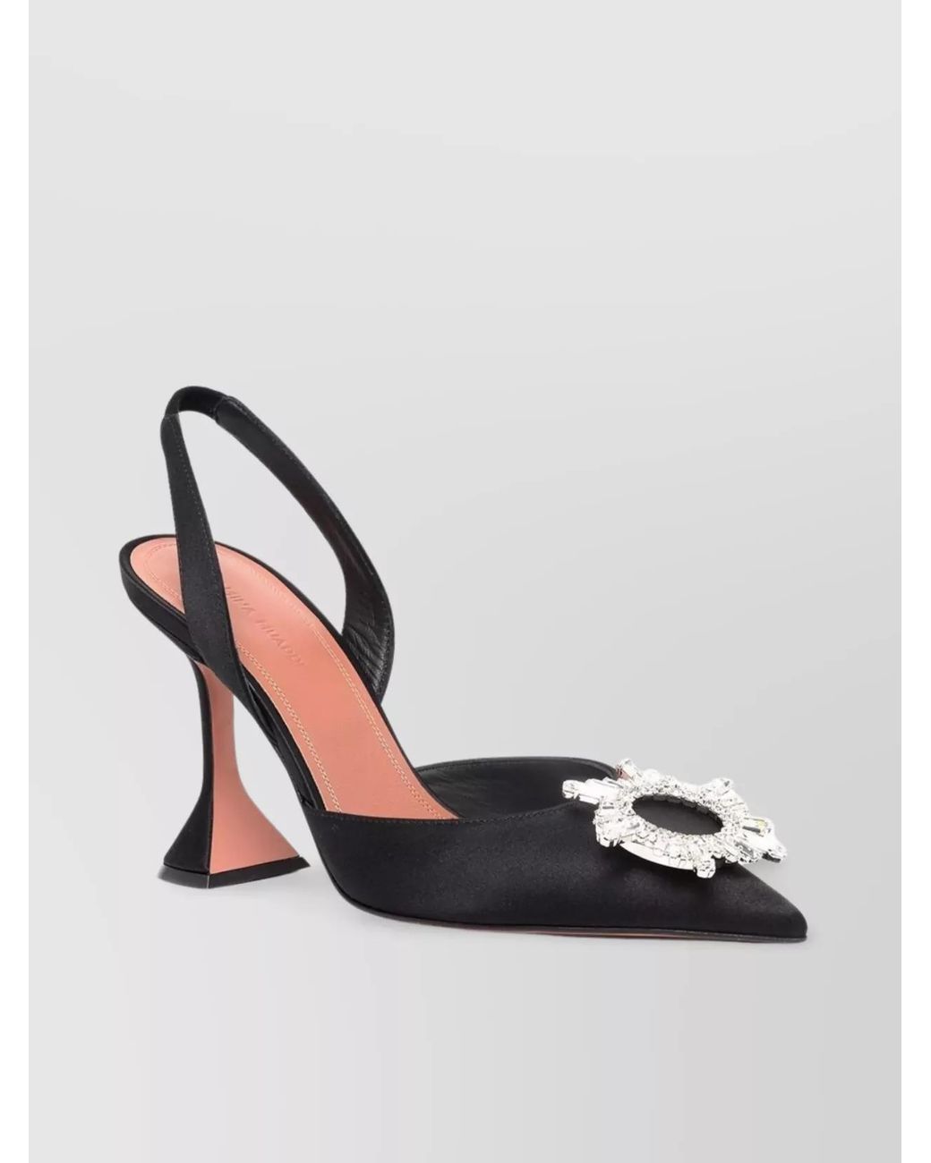 AMINA MUADDI Multicolor Silk Satin Crystal-Embellished Slingback Pumps
