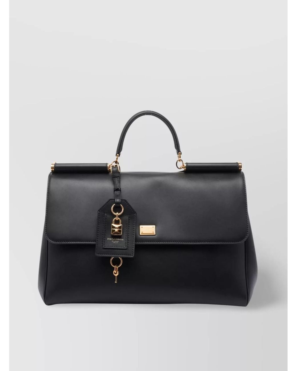 Dolce & Gabbana Black My Sicily Large Leather Shoulder Bag