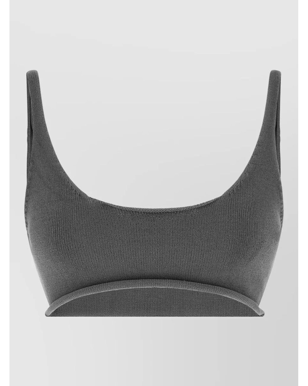 Entire studios Gray Cotton Ribbed Cropped Top