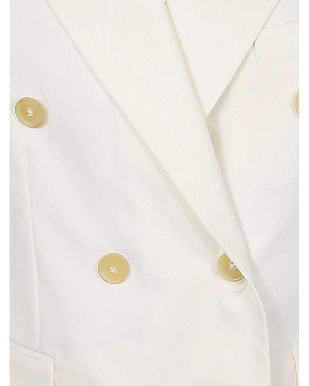 Erika Cavallini Semi Couture Natural Wool Double-Breasted Blazer
