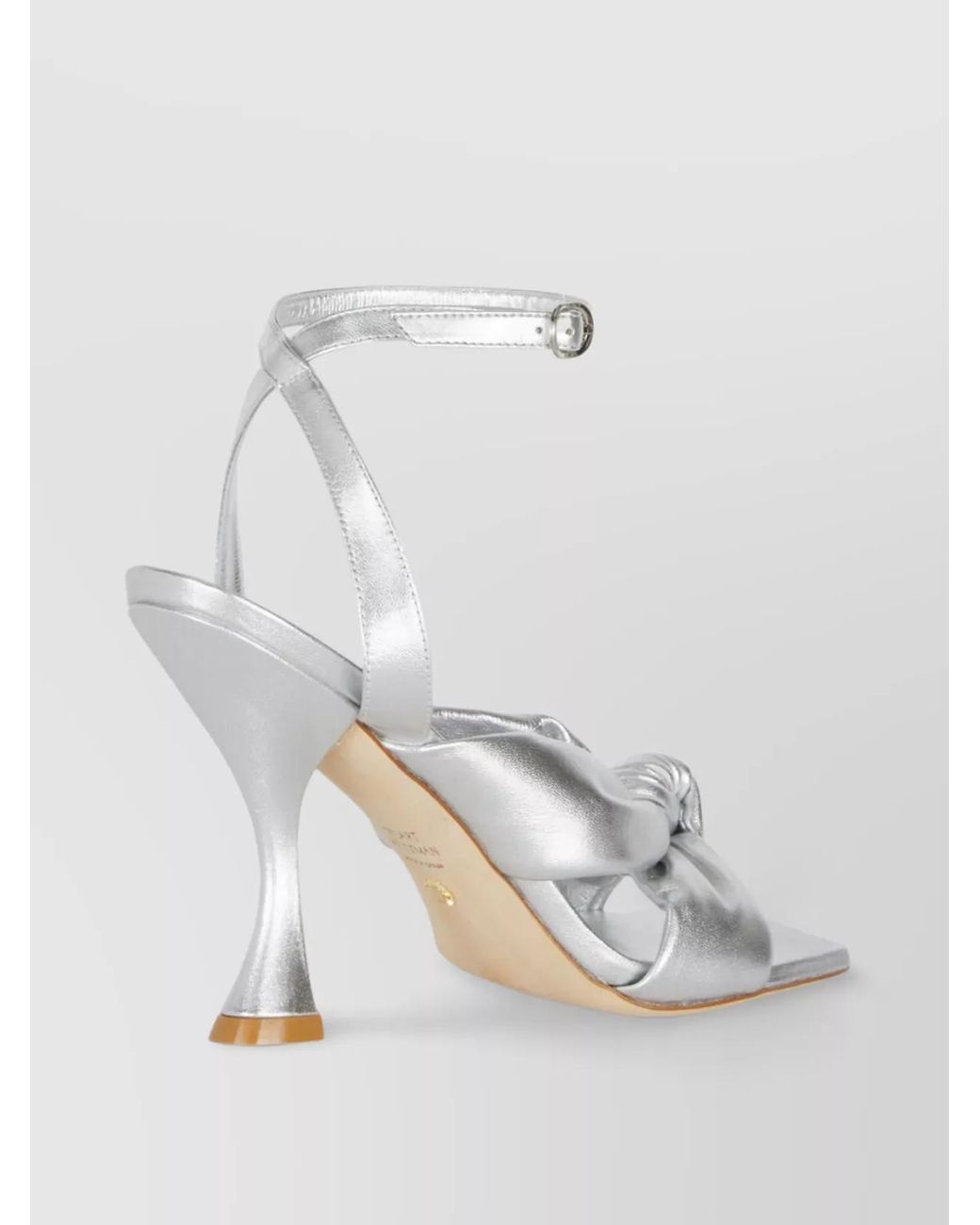 Stuart Weitzman White Leather Knotted Ankle-Strap Sandals