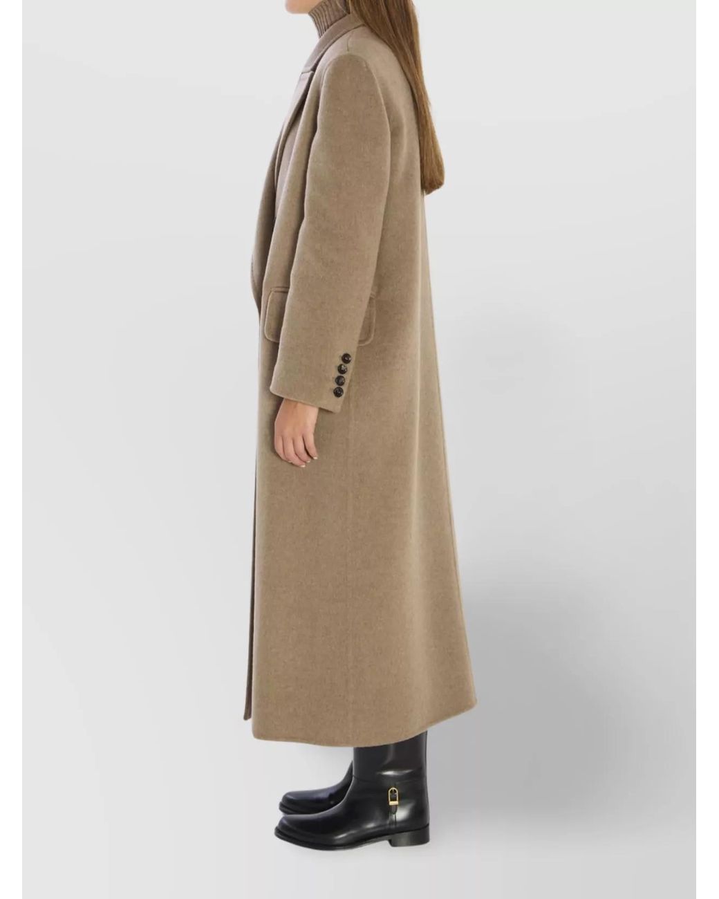 Max Mara Natural Cashmere Oversized Double Breasted Long Coat