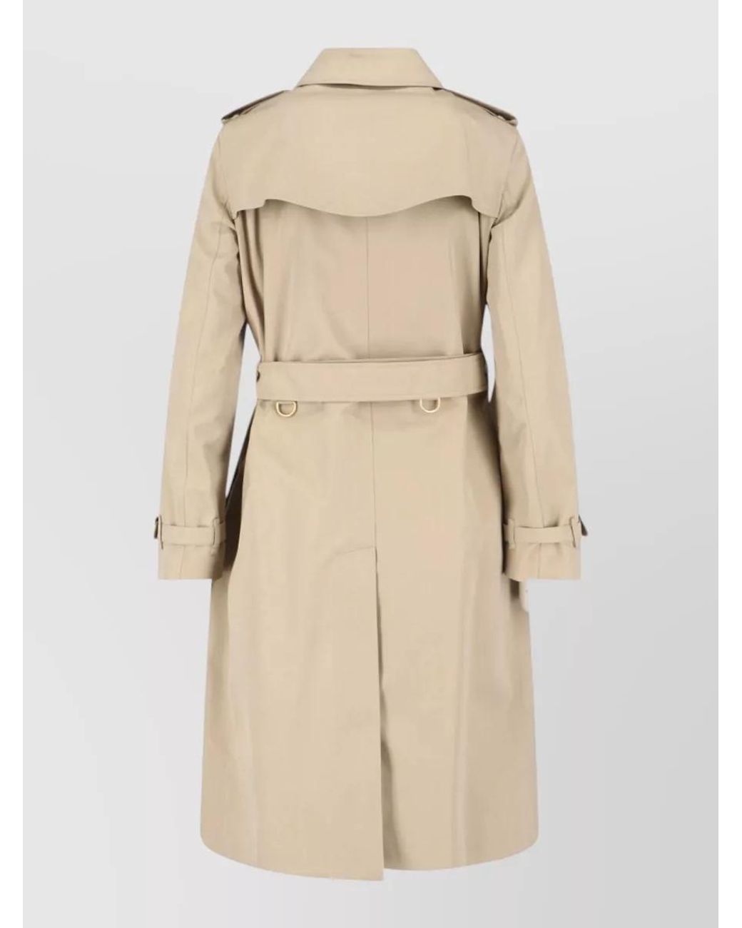 Burberry Natural Cotton Double-Breasted Belted Long Trench Coat