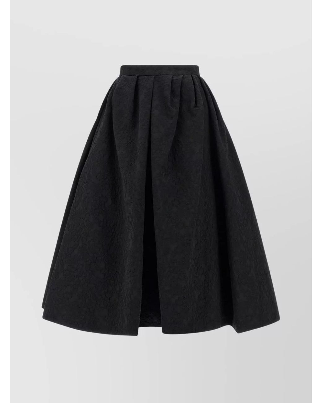 Carolina Herrera Black Cotton A-Line Skirt