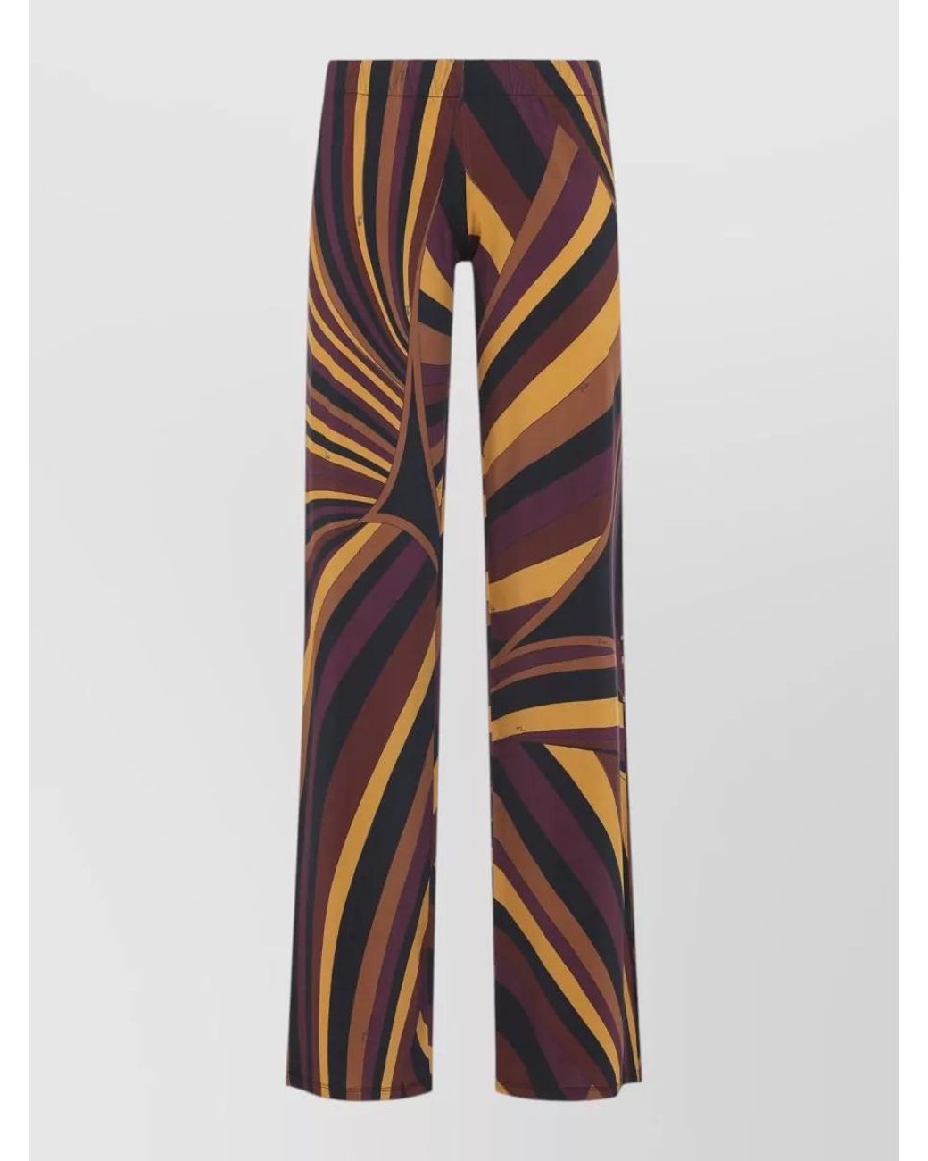 Emilio Pucci Multicolor Printed High-Rise Straight-To-Flared Trousers