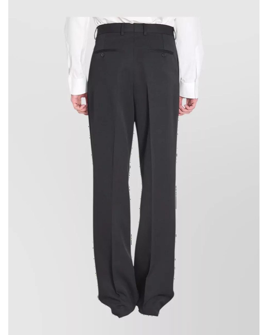 Céline Gray Wool High-Rise Straight-Leg Trousers for men
