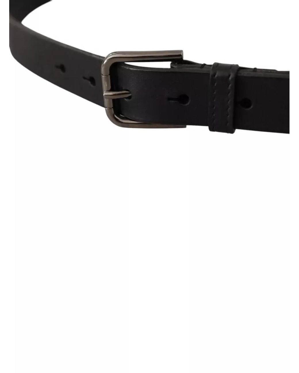 Dolce & Gabbana White Leather Logo Buckle Belt for men