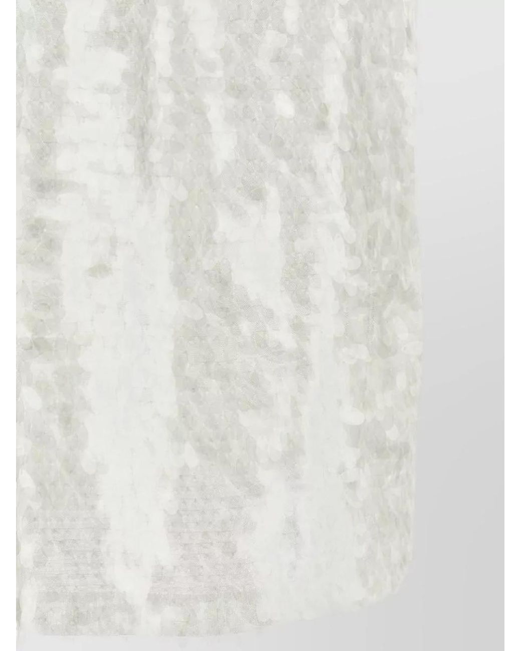 Norma Kamali White Sequin Mesh Long-Sleeve Top