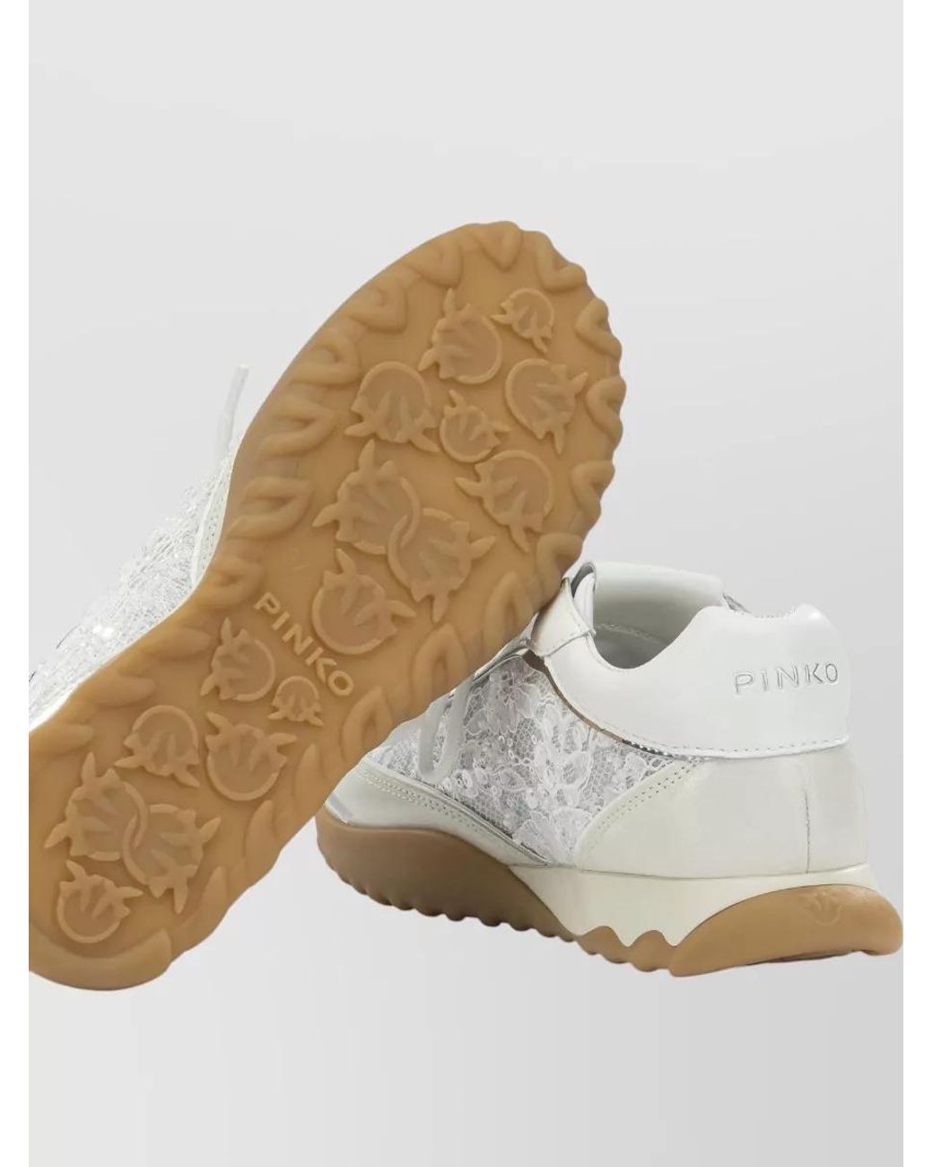 Pinko White Leather Low Top Sneakers