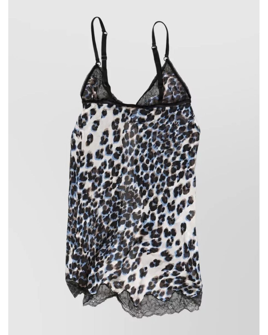 Roberto Cavalli Black Silk Leopard Babydoll Chemise