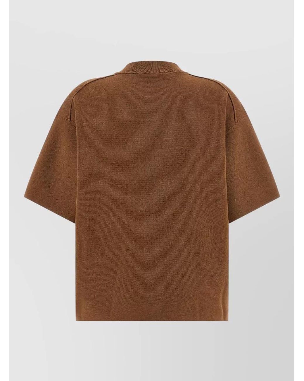 Max Mara Brown Viscose Milano Stitch Short-Sleeve Sweater
