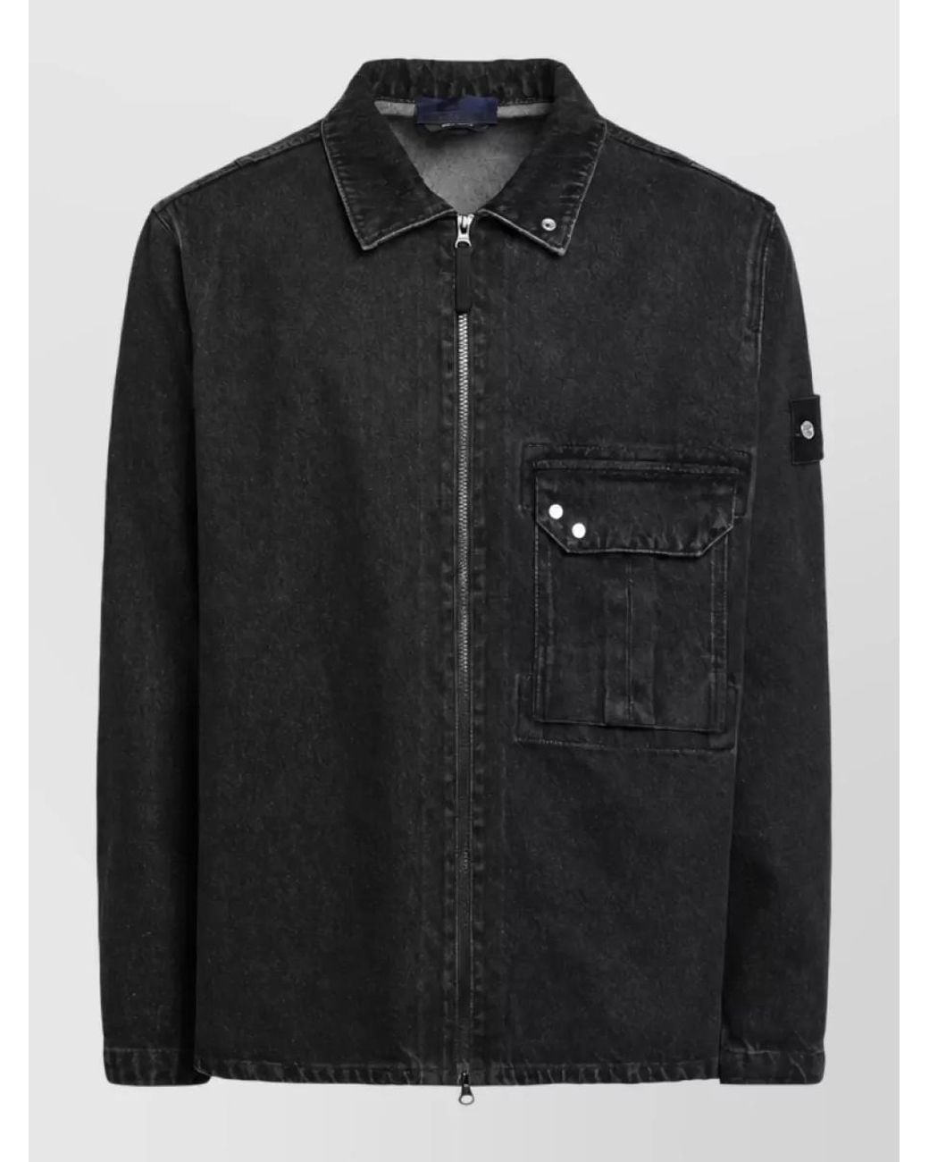 Stone Island Black Denim Shirt Jacket for men