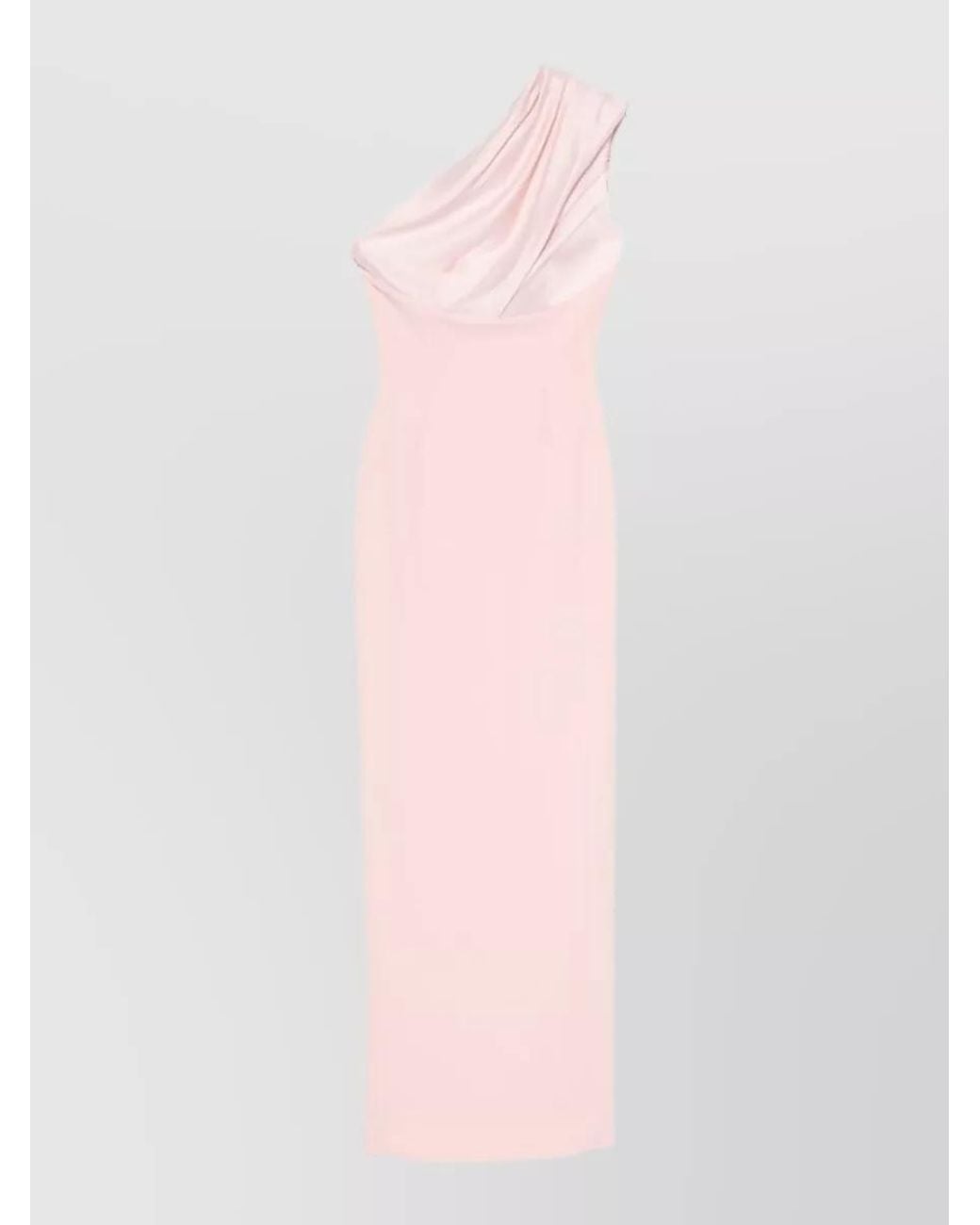 Solace London Pink Draped One-Shoulder Sleeveless Maxi Dress