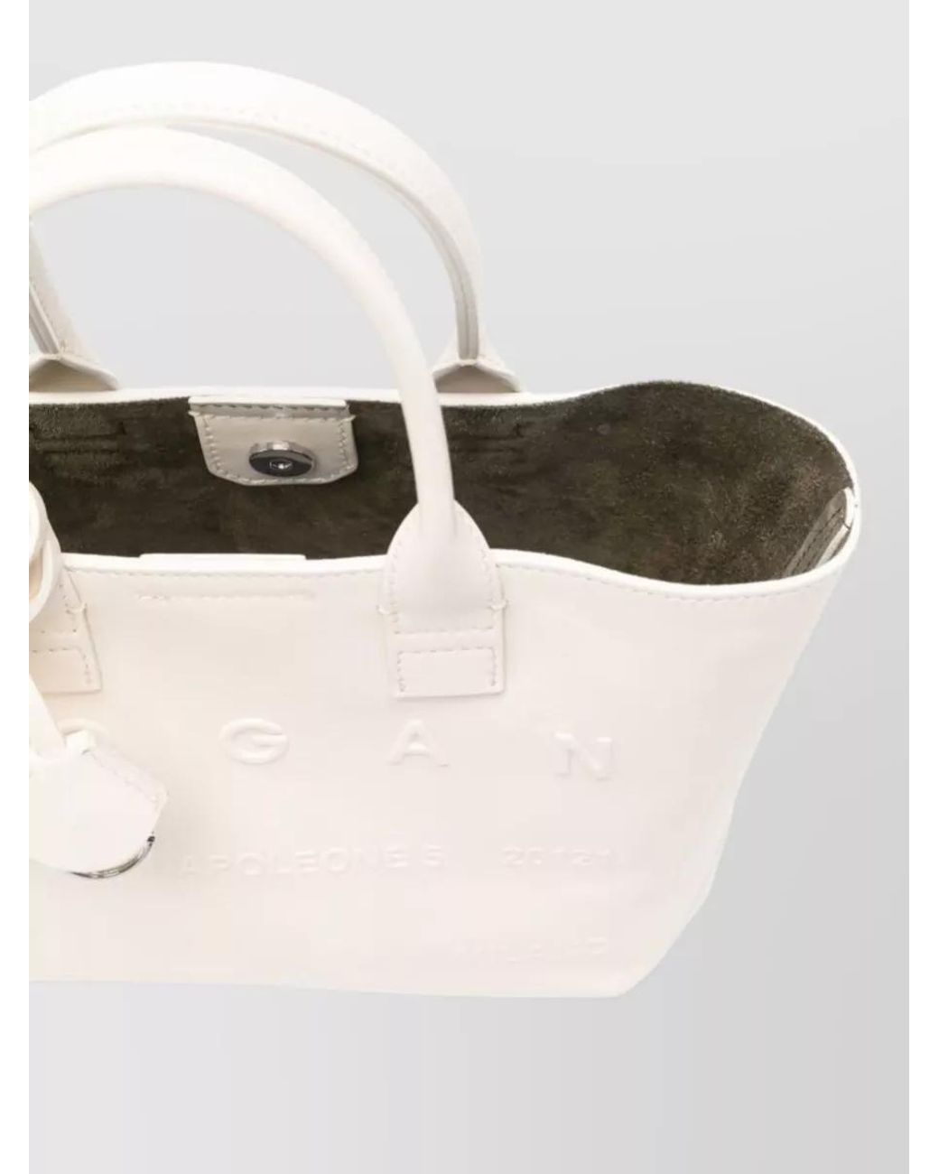 Hogan White Mini Leather Tote Bag