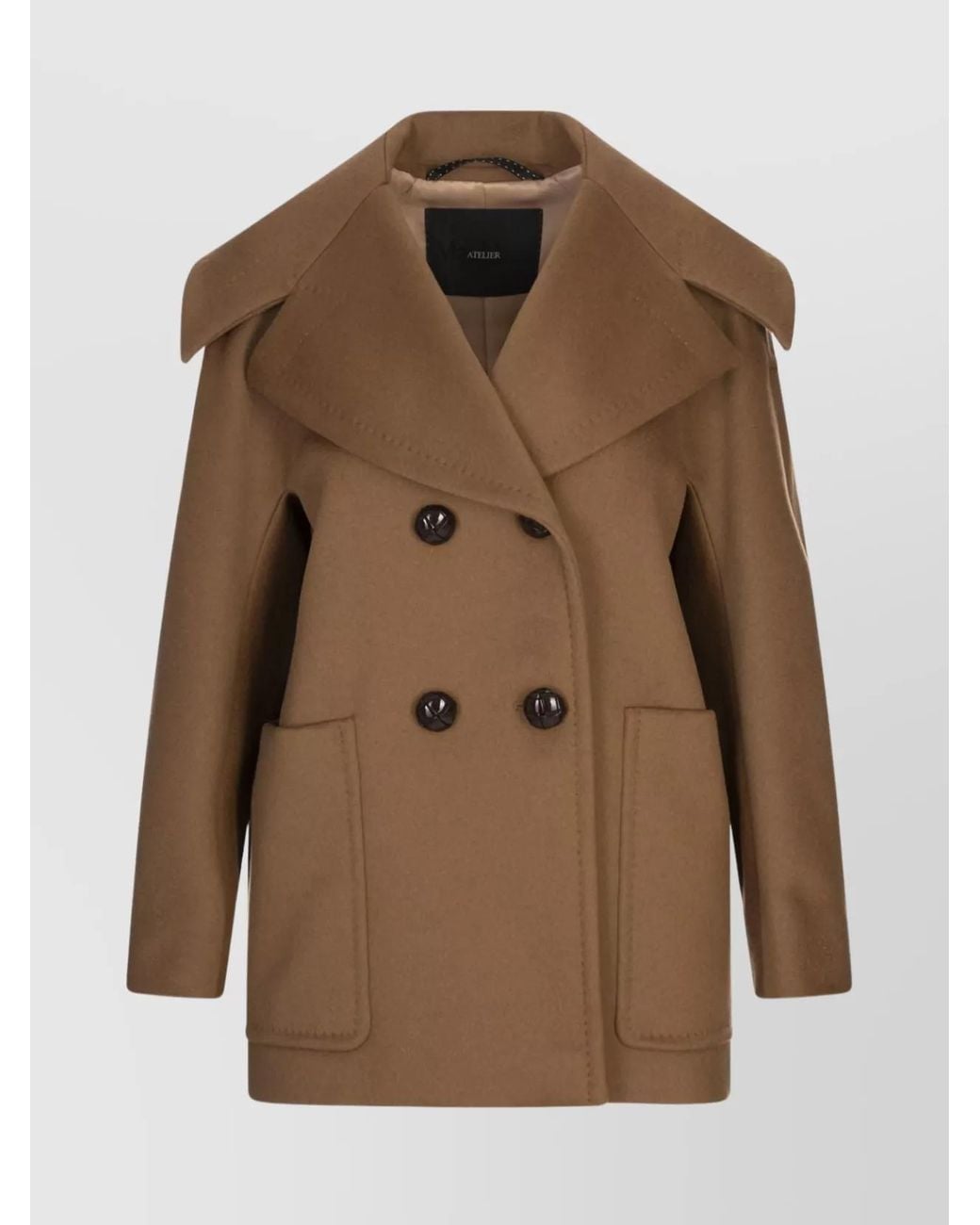 Max Mara Brown Cashmere Oversized Double-Breasted Coat