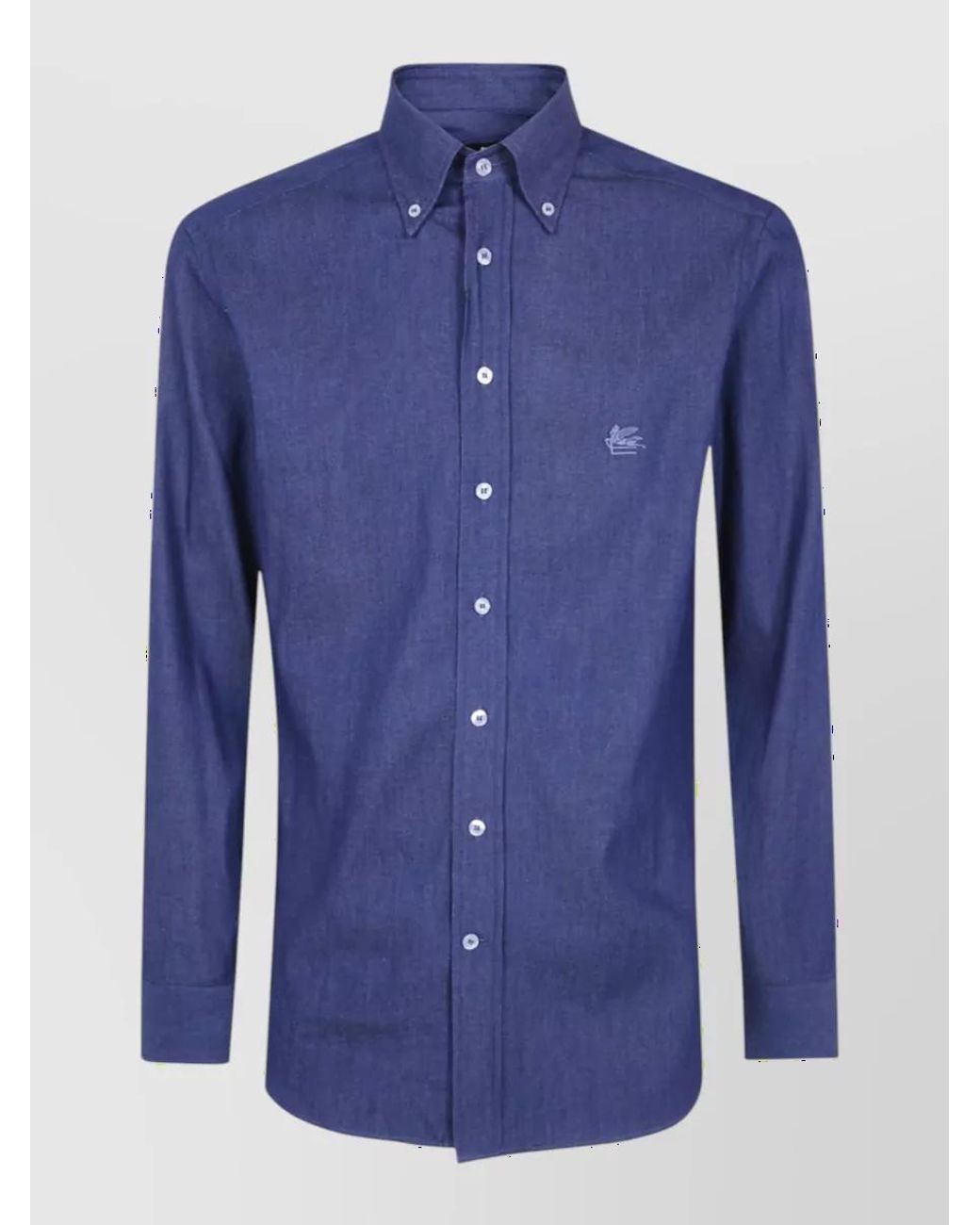 Etro Blue Cotton Classic Shirt for men