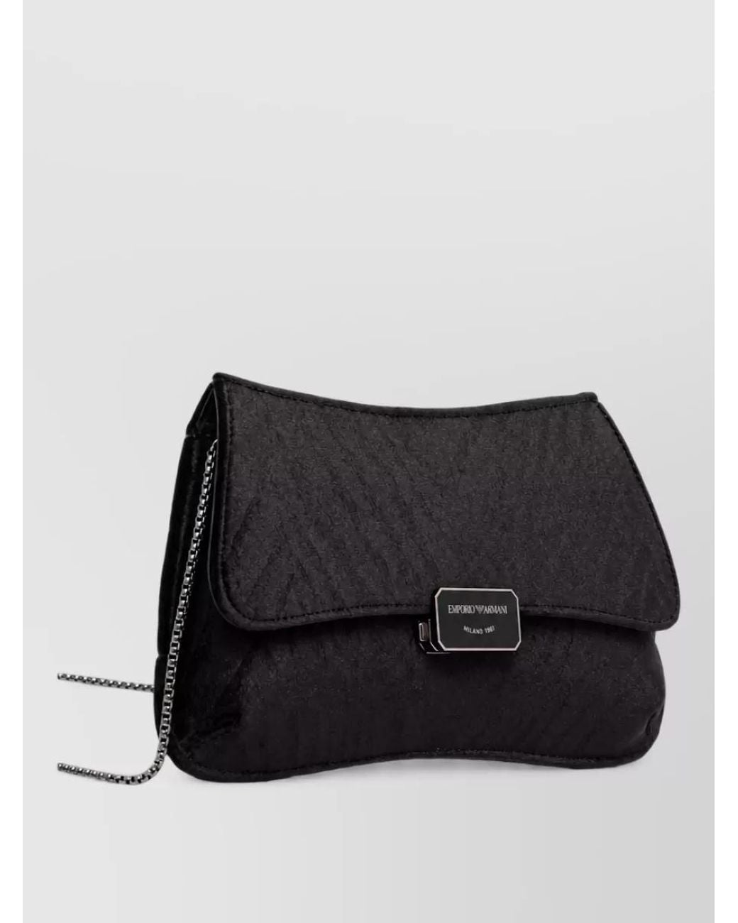 Emporio Armani Black Velvet Clutch Bag