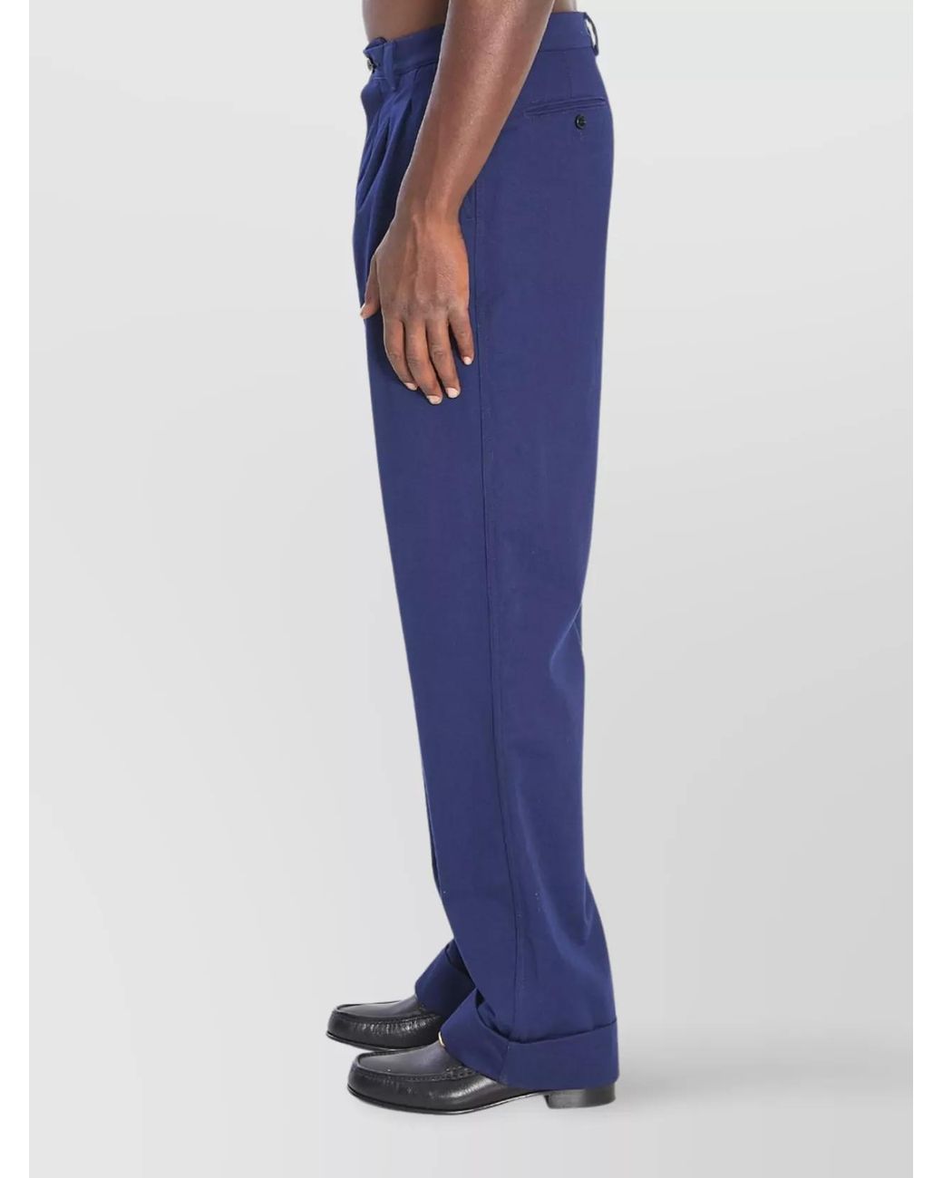 Valentino Garavani Blue Cotton Straight-Leg Trousers for men