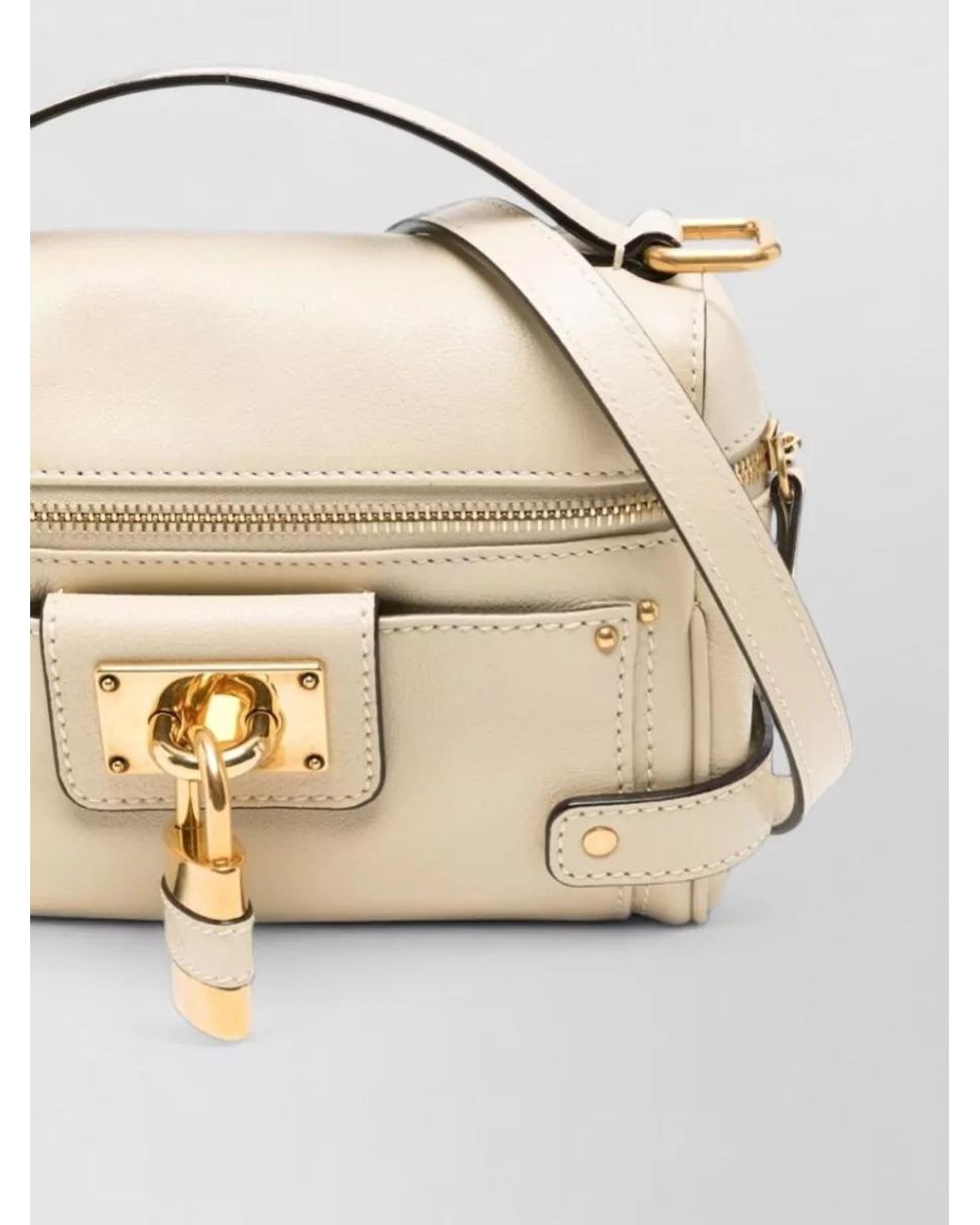 Chloé Natural Paddington Leather Mini Bag
