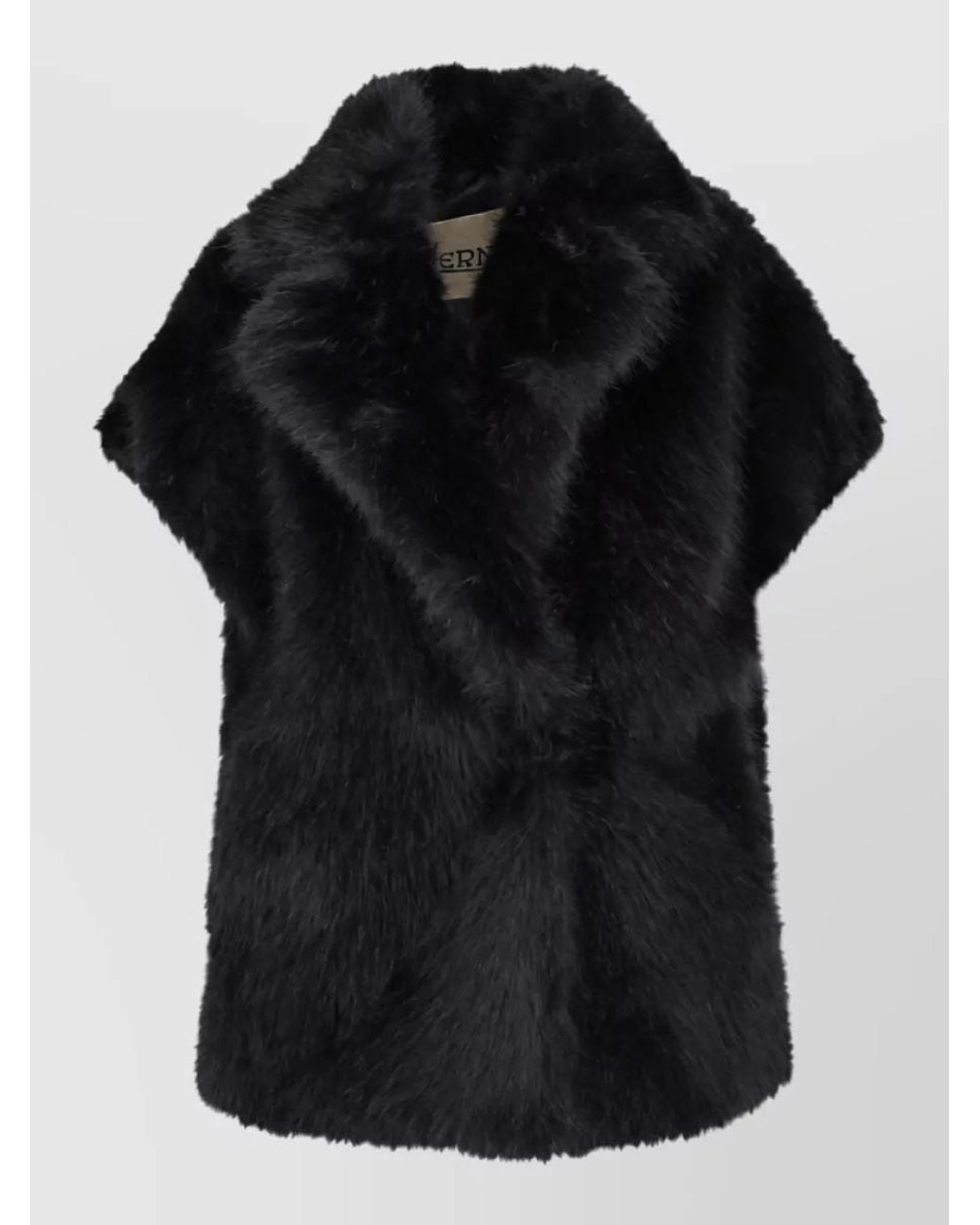 Herno Black Faux Fur Coat