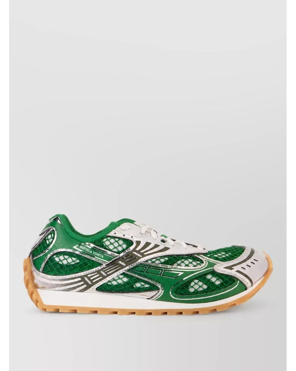 Bottega Veneta Green Printed Low-Top Sneakers for men