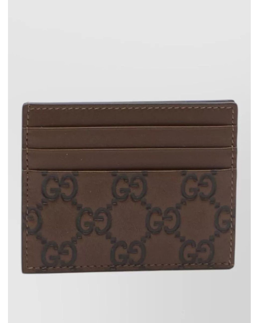Gucci Brown Leather Card Holder for men