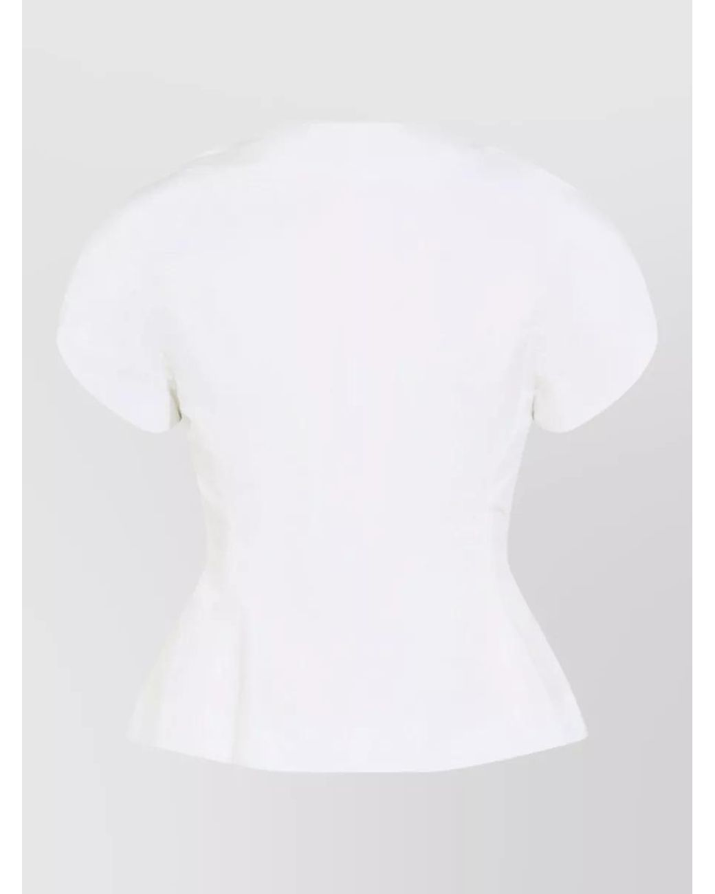 Jacquemus White Fitted V-Neck Short-Sleeve Jacket