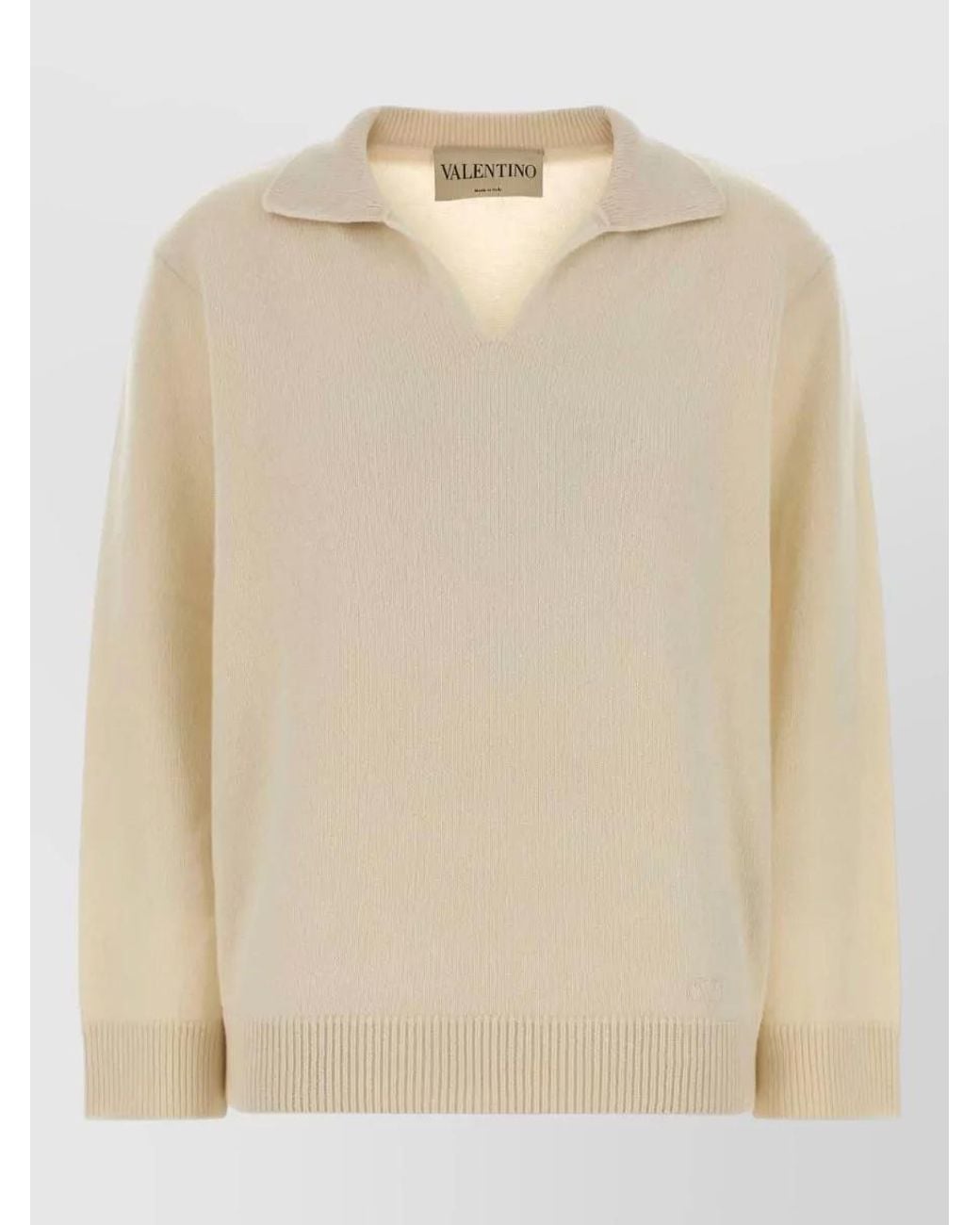 Valentino Garavani Natural Cashmere Polo Jumper
