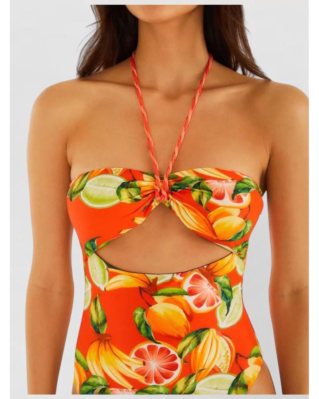 Farm Rio Orange Printed One-Piece Swimsuit