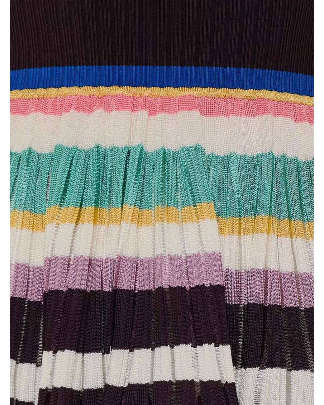 Alaïa White Striped Knit Slim-Fit Mini Dress