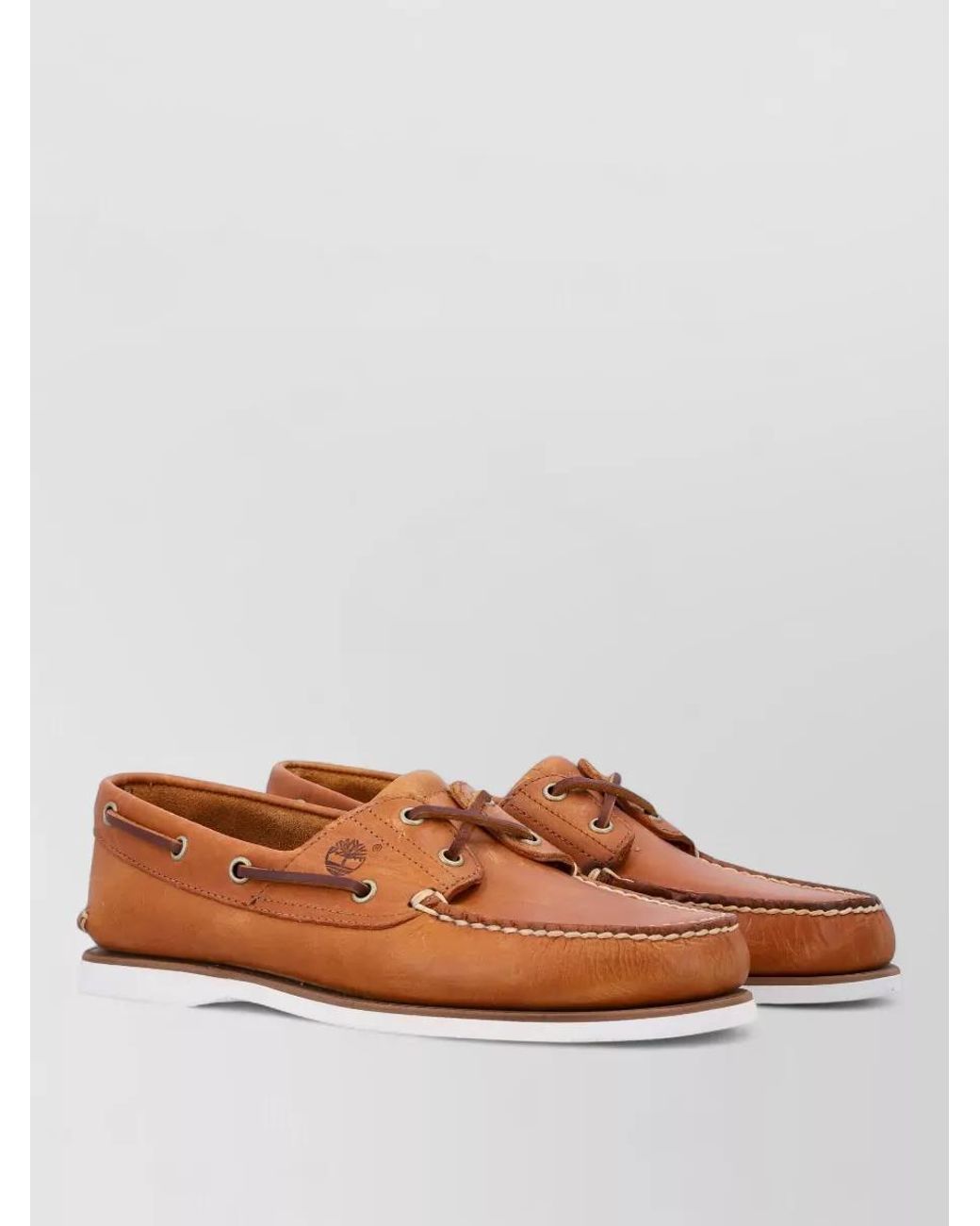 Timberland Brown Leather Boat Shoes for men