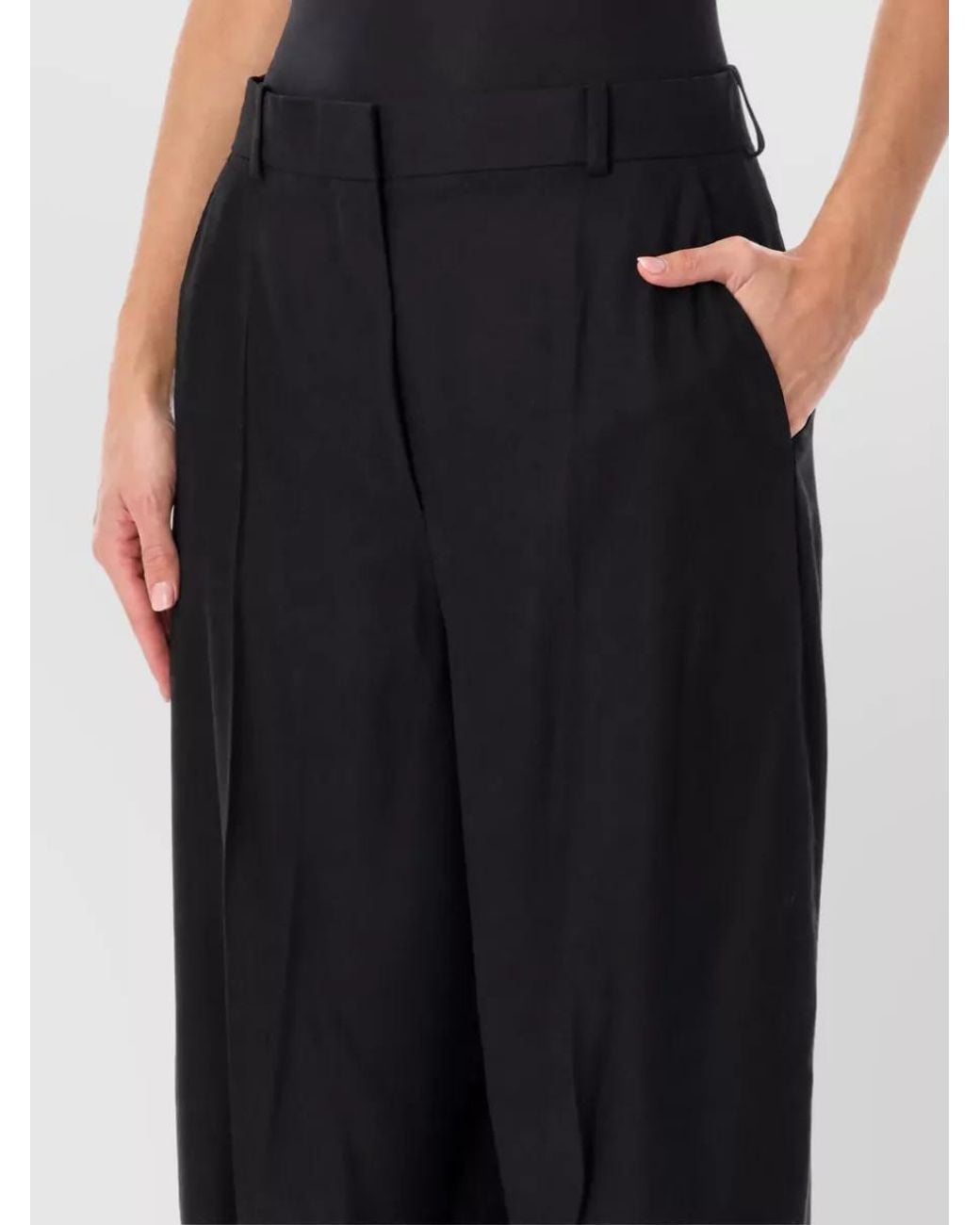 Totême Black High-Rise Wide-Leg Trousers