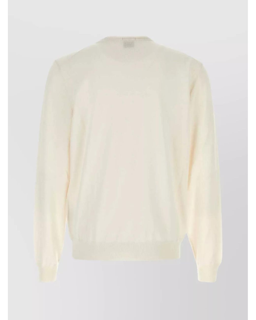 Boss White Virgin Wool Crew-Neck Sweater for men