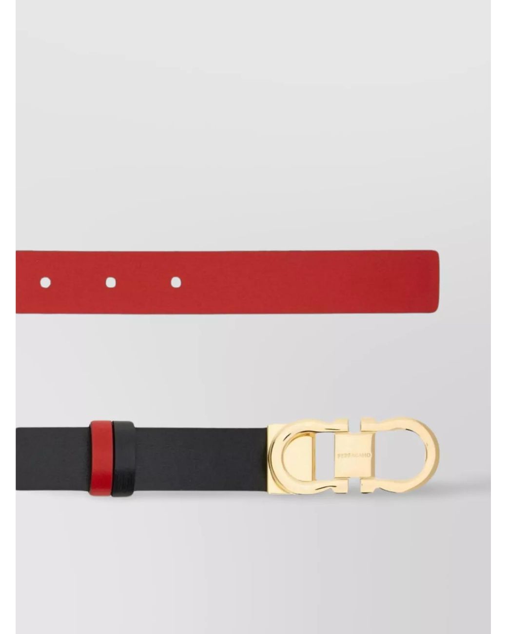 Ferragamo White Leather Reversible Adjustable Belt