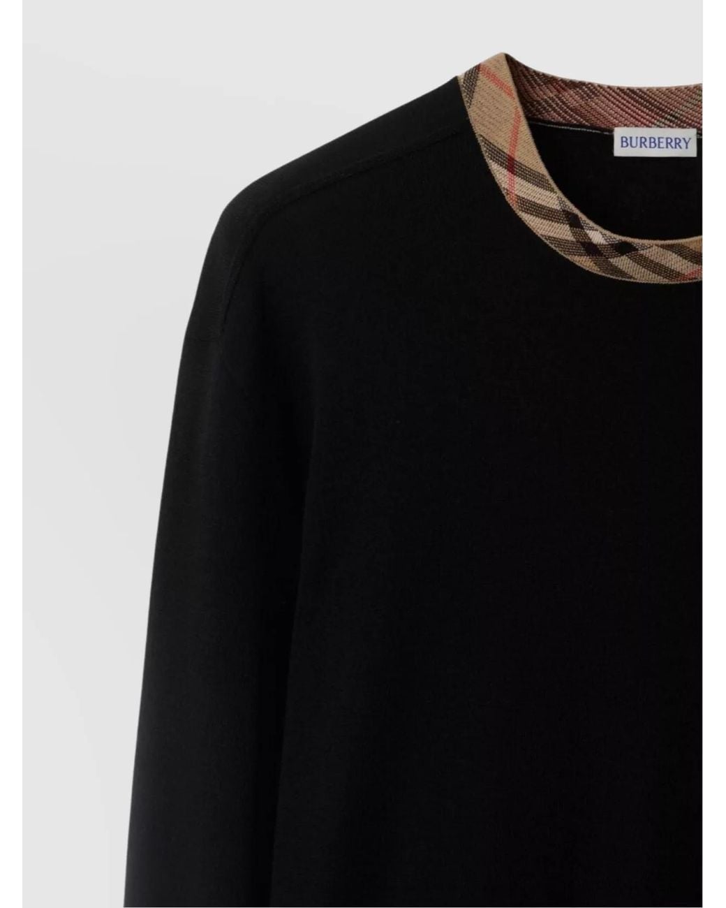 Burberry Black Wool Crew Neck Sweater for men