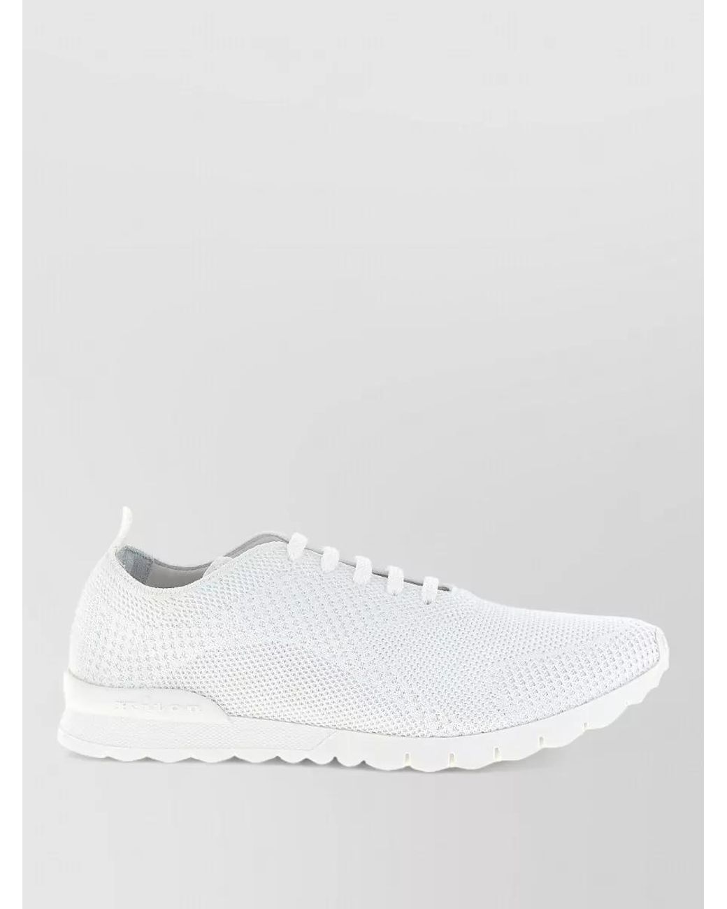 Kiton White Knit Low-Top Sneakers for men