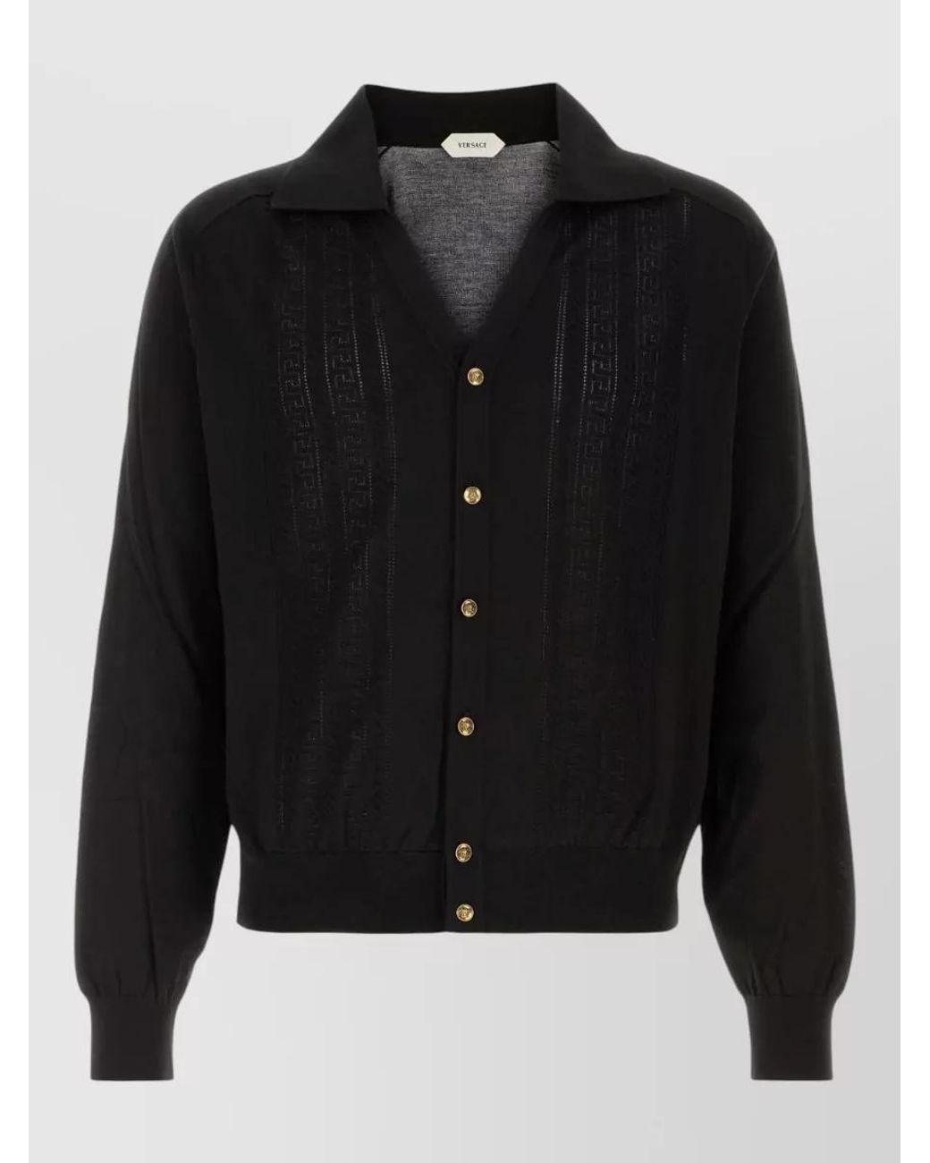 Versace Black Silk Knit Cardigan for men