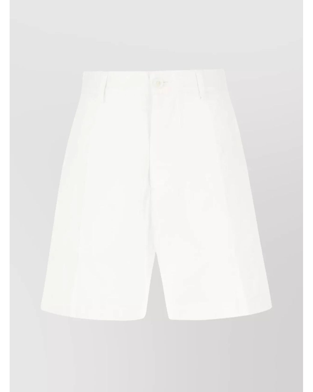 DSquared² White Wool Blend Pleated Knee-Length Bermuda Shorts
