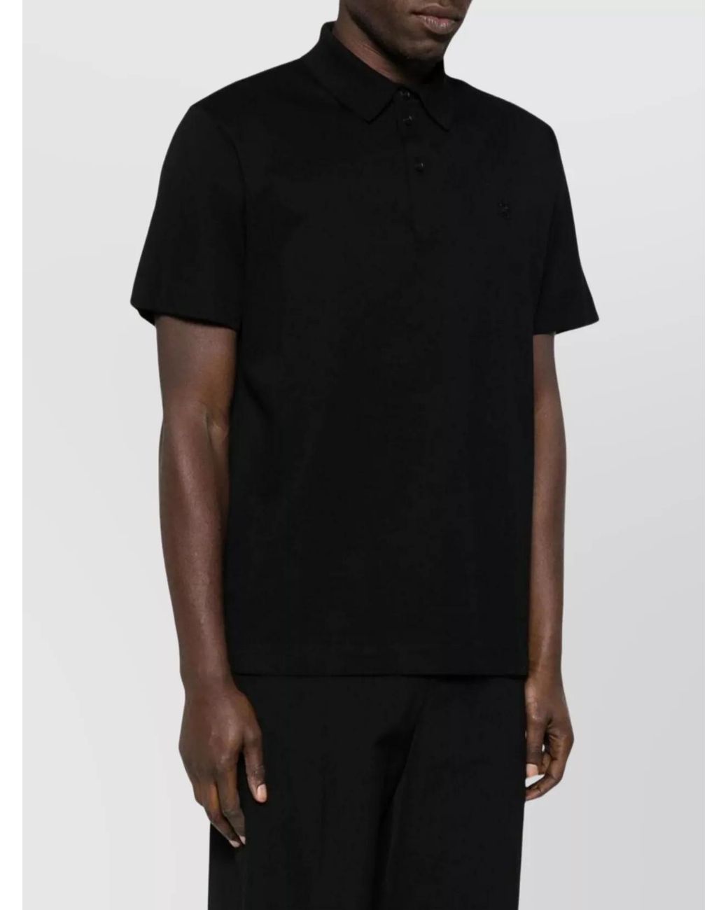 Givenchy Black Cotton Piqué Short-Sleeve Polo Shirt for men