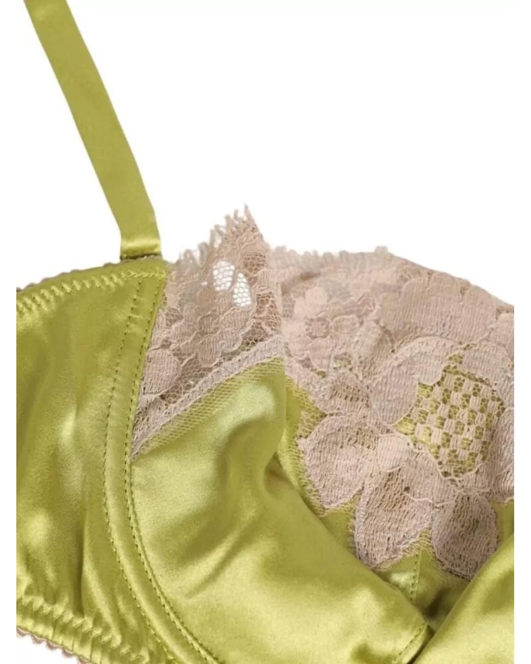 Dolce & Gabbana Metallic Silk Lace Padded Balconette Bra