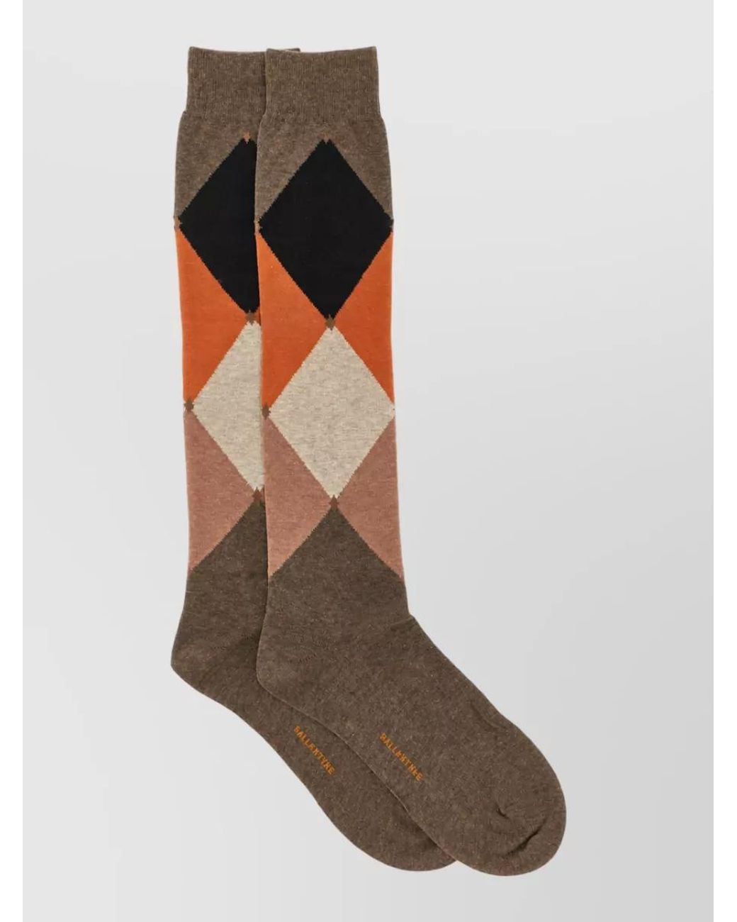 Ballantyne Multicolor Diamond-Pattern Long Socks for men