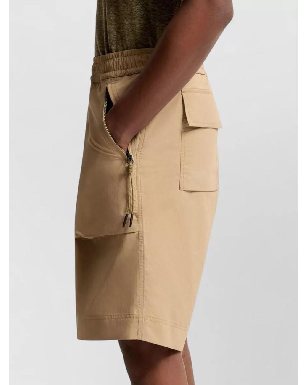 Moncler Natural Technical Cargo Shorts for men