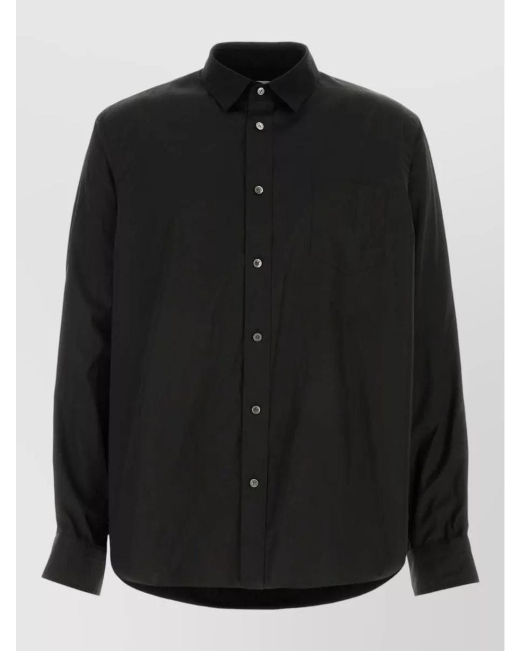 Sacai Black Cotton Poplin And Oxford Shirt for men
